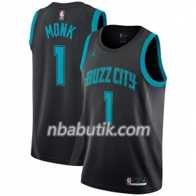 NBA Mænd Trøje Charlotte Hornets Malik Monk 1 2018-19 Jordan Brand City Edition Sort Swingman